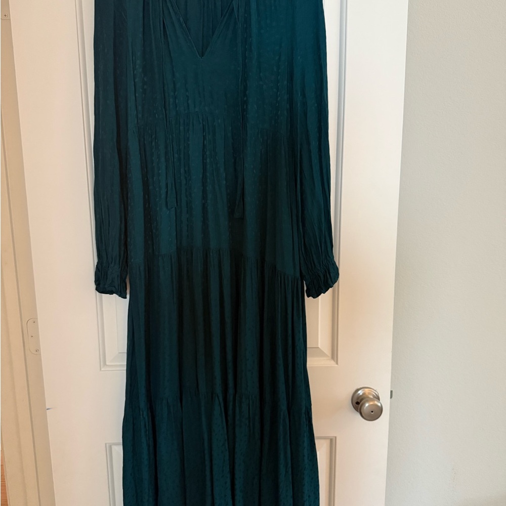 Mauve Elegant Long Sleeve Dress in Deep Teal
